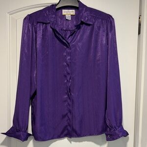 Jaclyn Smith Women's Elegant Purple Button-Down Shirt